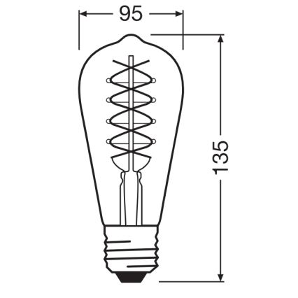 Set da 2 lampadine LED dimmerabili VINTAGE FILAMENT E27/4,8W/230V 2200K - Osram