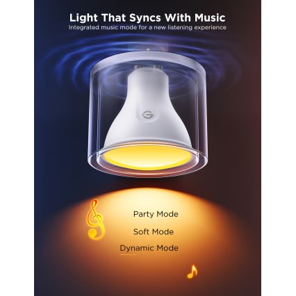 Confezione da 2 lampadine LED RGBWW dimmerabili MATTER GU10/4,8W/230V 2700-6500K Wi-Fi - Govee