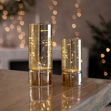 Set da 2 luci LED natalizie 20xLED+10xLED/2xAA+3xAA bianco caldo