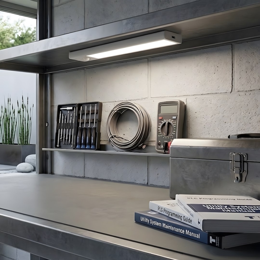 Set da 2 luci LED ricaricabili per mobili VIRO con sensore di movimento e di crepuscolo, 1 W, 3,7 V, 800 mAh, 3000/4000/6500 K, 20 cm, bianco