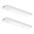 Set da 2 luci LED ricaricabili per mobili VIRO con sensore di movimento e di crepuscolo, 1 W, 3,7 V, 800 mAh, 3000/4000/6500 K, 20 cm, bianco