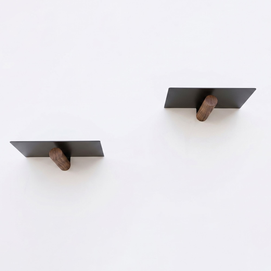 Set da 2 mensole da parete 15x21 cm, nere