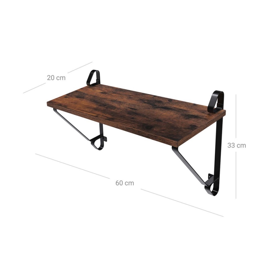 Set da 2 mensole da parete SHELFY marrone/nero