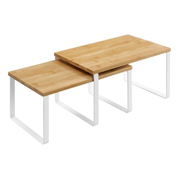 Set da 2 mensole portaoggetti MARGE, bianco/marrone