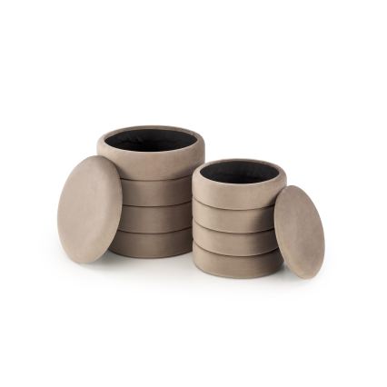Set da 2 pouf PAX Ø 33/40 cm taupe