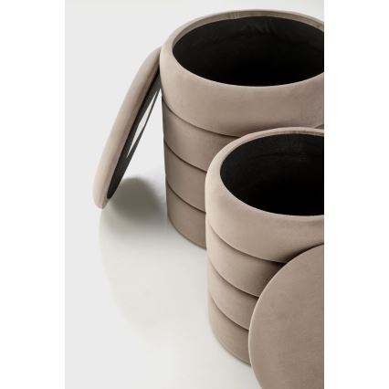 Set da 2 pouf PAX Ø 33/40 cm taupe