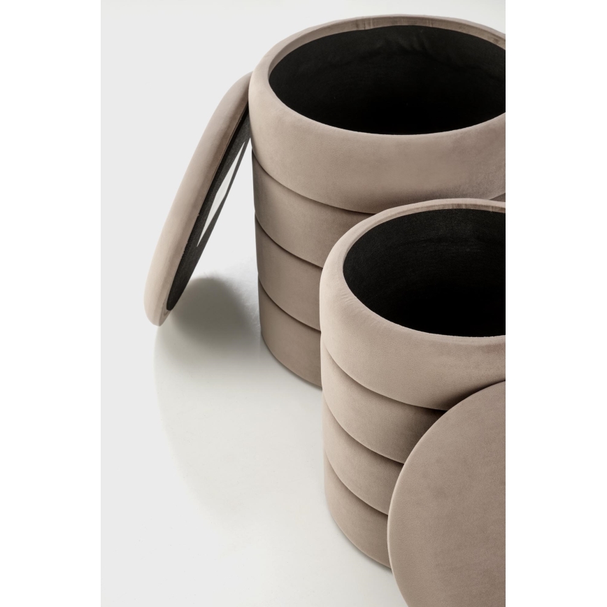 Set da 2 pouf PAX Ø 33/40 cm taupe