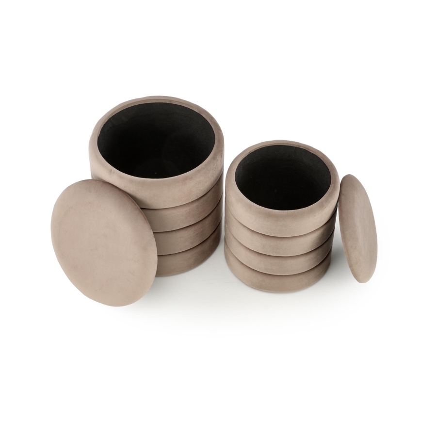 Set da 2 pouf PAX Ø 33/40 cm taupe