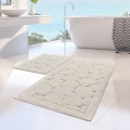 Set da 2 tappeti da bagno LINO 60 x 100 cm crema