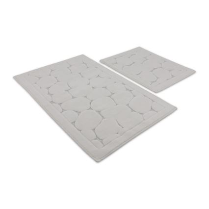 Set da 2 tappeti da bagno LINO 60 x 100 cm crema