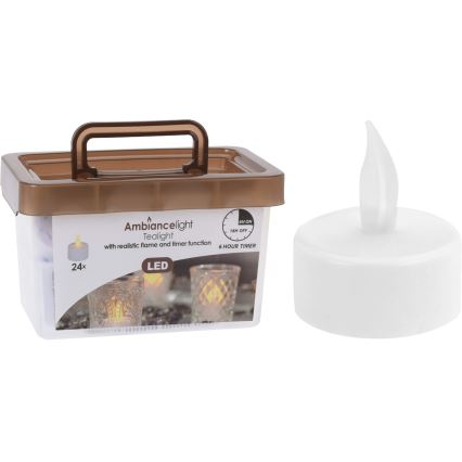 Set da 24 candele LED per decorazioni natalizie LED/1xCR2032 3,8 cm bianco caldo