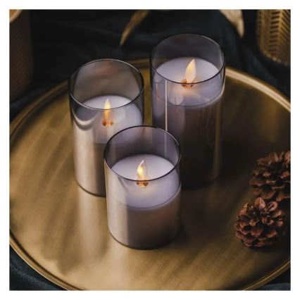 Set da 3 candele LED/6xAA