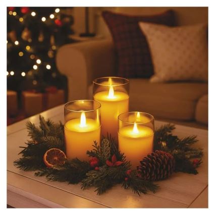 Set da 3 candele LED/6xAA