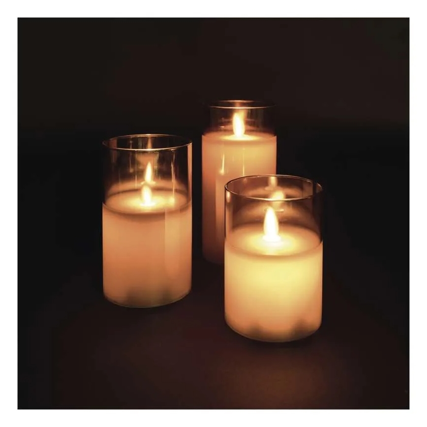 Set da 3 candele LED/6xAA