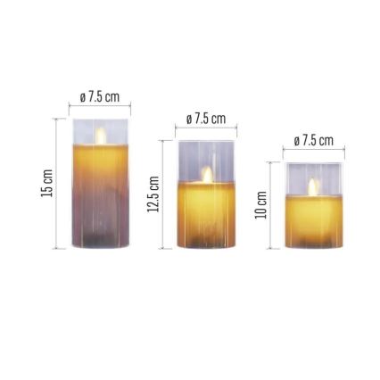 Set da 3 candele LED/6xAA