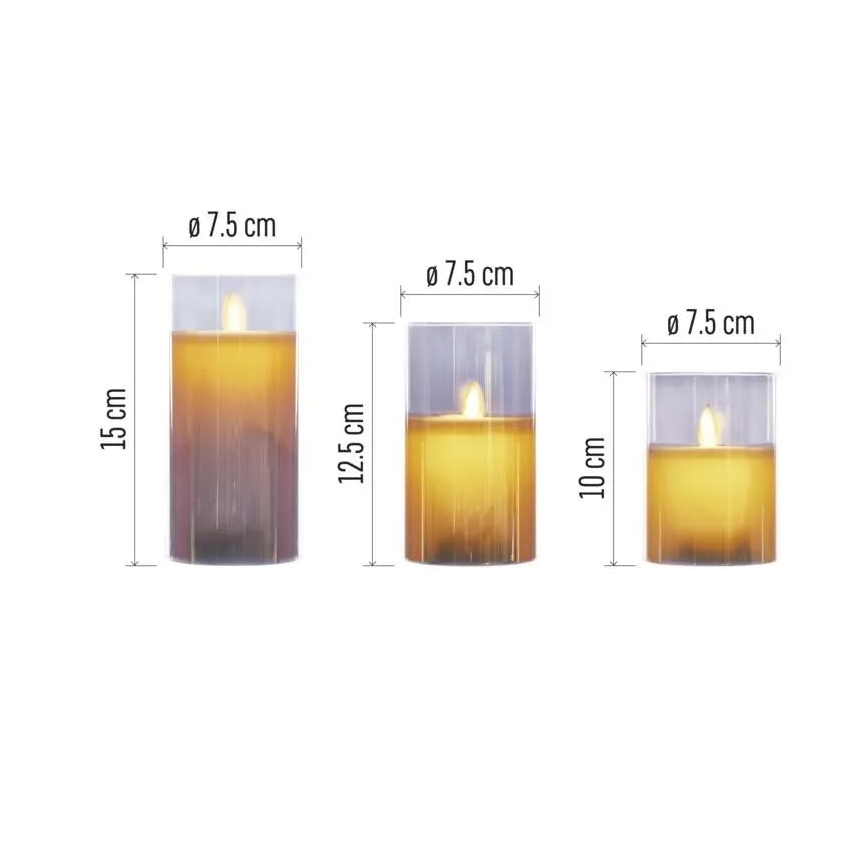 Set da 3 candele LED/6xAA