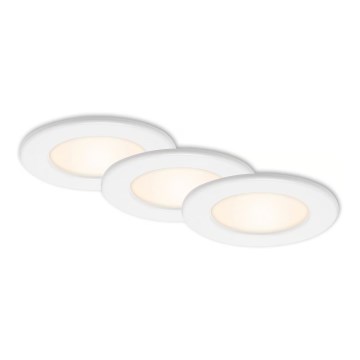Set da 3 faretti da incasso per bagno LED/6W/230V 3000K IP44 bianco