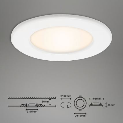 Set da 3 faretti da incasso per bagno LED/6W/230V 3000K IP44 bianco
