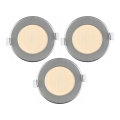 Set da 3 faretti da incasso per bagno LED/6W/230V IP44 argento