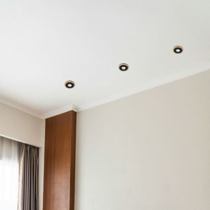 Set da 3 faretti da incasso TOBBY 1xGU10/20W/230V Ø 11,5 cm rovere/nero