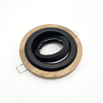 Set da 3 faretti da incasso TOBBY 1xGU10/20W/230V Ø 11,5 cm rovere/nero