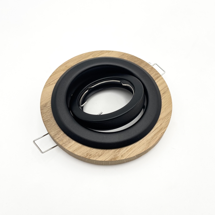 Set da 3 faretti da incasso TOBBY 1xGU10/20W/230V Ø 11,5 cm rovere/nero