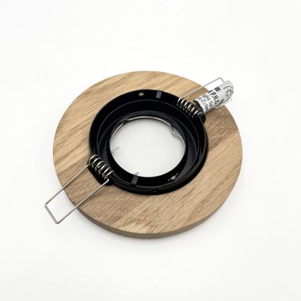 Set da 3 faretti da incasso TOBBY 1xGU10/20W/230V Ø 11,5 cm rovere/nero