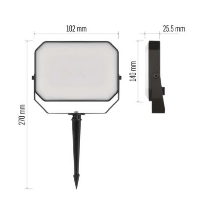 Set da 3 proiettori da esterno LED RGBIC dimmerabili GoSmart LED/14W/230V 3000-6500K IP65 Wi-Fi Tuya