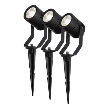 Set da 3 lampade LED RGBW dimmerabili per esterni SmartLife LED/3W/230V IP65 Wi-Fi Tuya nere