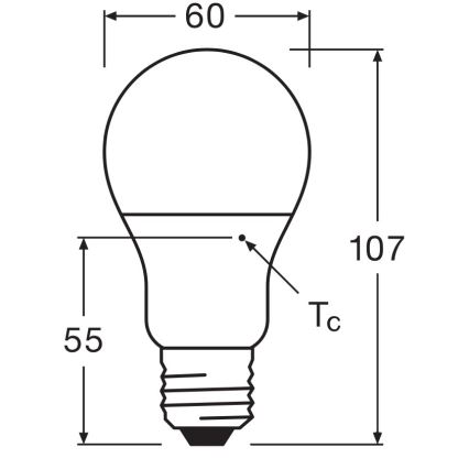 Set da 3 lampadine LED A60 E27/8,5W/230V 6500K - Osram