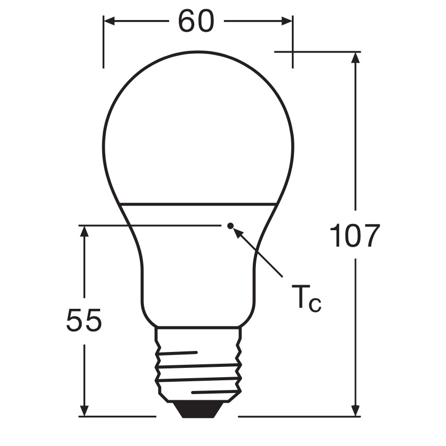 Set da 3 lampadine LED A60 E27/8,5W/230V 6500K - Osram