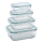 Set da 4 contenitori per alimenti trasparenti/menta