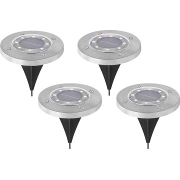 Set da 4 lampade solari a LED con sensore CLAVO LED/1xAAA 4000K IP44 300 mAh