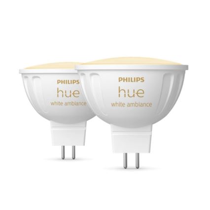 Confezione da 4 lampadine LED dimmerabili Philips Hue WHITE AMBIANCE GU5,3/MR16/5,1W/12V 2200-6500K