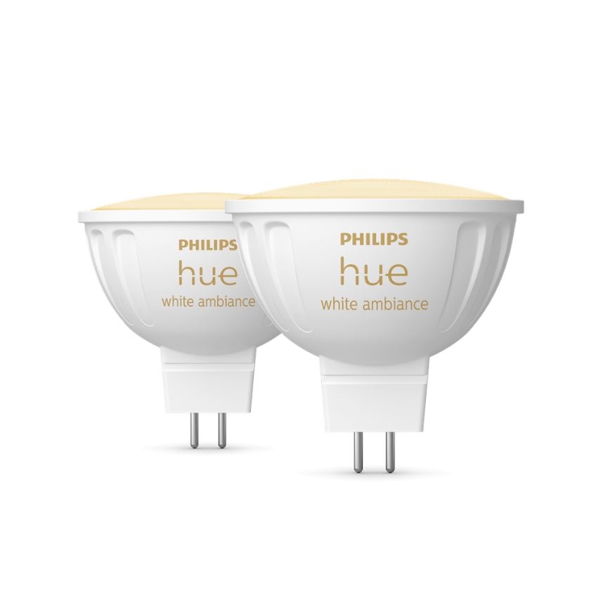 Confezione da 4 lampadine LED dimmerabili Philips Hue WHITE AMBIANCE GU5,3/MR16/5,1W/12V 2200-6500K
