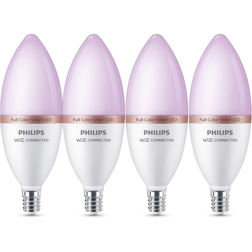 Confezione da 4 lampadine LED RGB dimmerabili Philips SMART C37 E14/5W/230V 2200-6500K