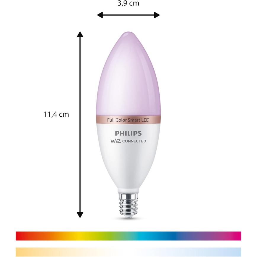 Confezione da 4 lampadine LED RGB dimmerabili Philips SMART C37 E14/5W/230V 2200-6500K
