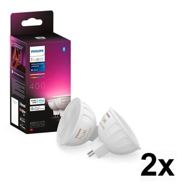 Set da 4 lampadine LED RGBW dimmerabili Philips Hue WHITE AND COLOR AMBIANCE GU5,3/MR16/6,3W/12V 2000-6500K