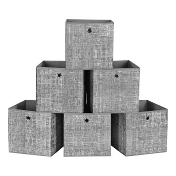 Set da 6 contenitori CURAN 30x30x30 cm, grigio