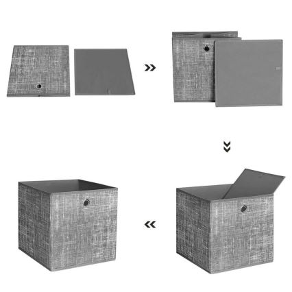 Set da 6 contenitori CURAN 30x30x30 cm, grigio