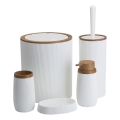 Set da bagno ALISON 5 pz bianco/marrone