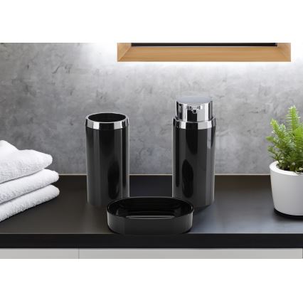 Set da bagno CARMEN 5 pz nero/cromo lucido