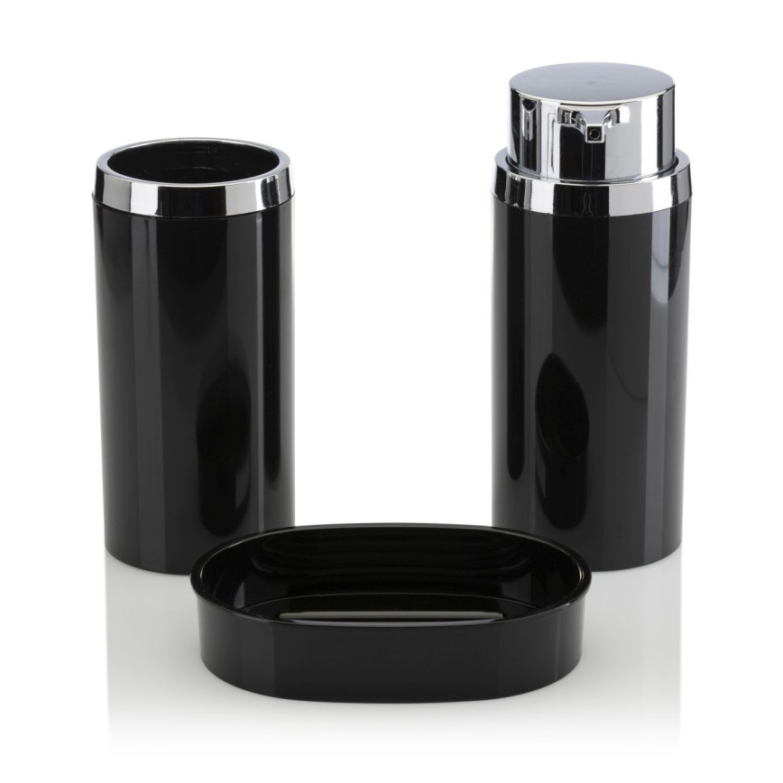 Set da bagno CARMEN 5 pz nero/cromo lucido