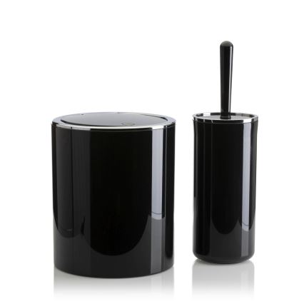 Set da bagno CARMEN 5 pz nero/cromo lucido