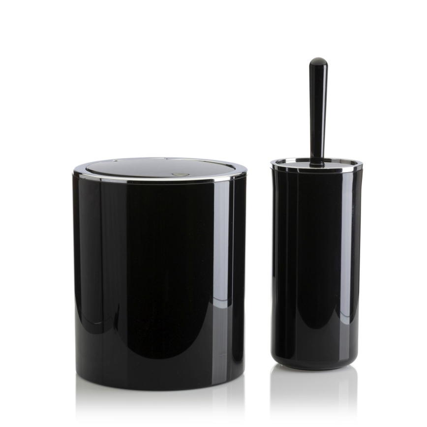 Set da bagno CARMEN 5 pz nero/cromo lucido