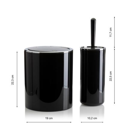 Set da bagno CARMEN 5 pz nero/cromo lucido