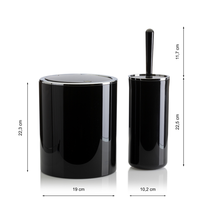 Set da bagno CARMEN 5 pz nero/cromo lucido