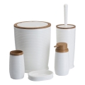 Set da bagno CAROL 5 pz bianco/marrone