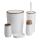 Set da bagno CAROL 5 pz bianco/marrone