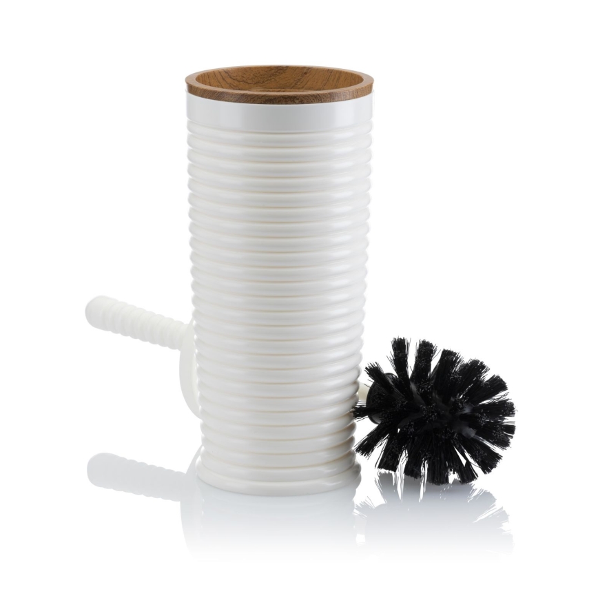 Set da bagno CAROL 5 pz bianco/marrone